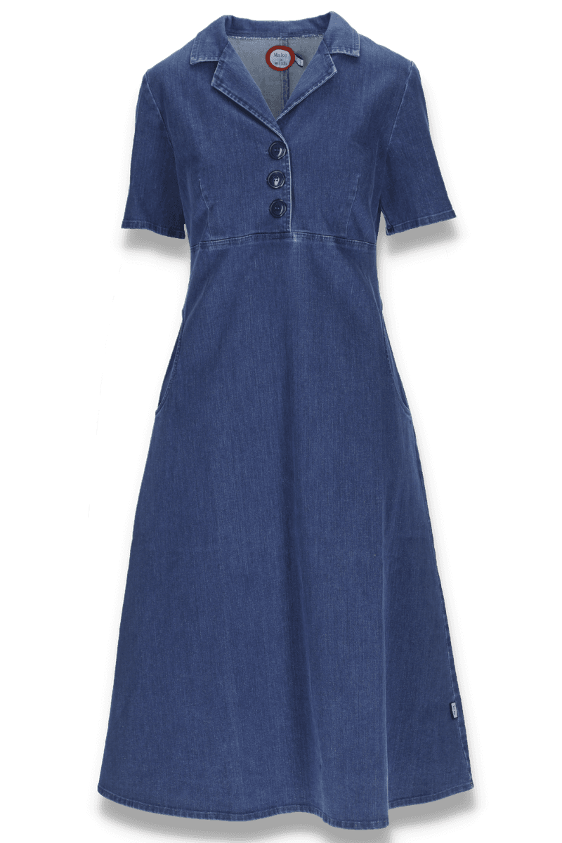 Beatrix blå denimkjole