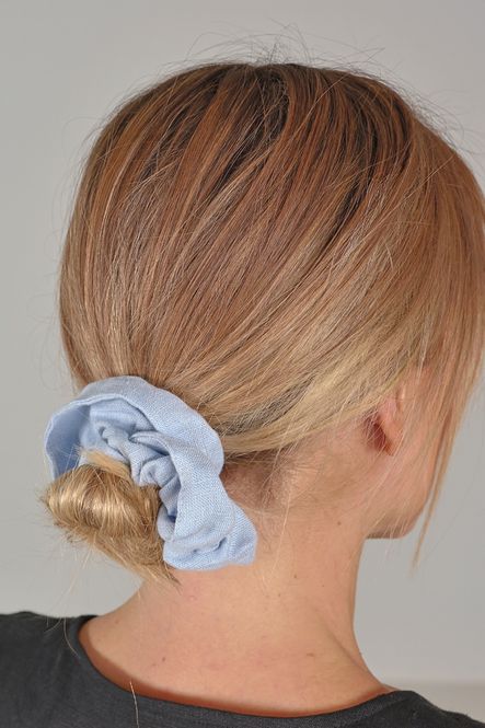 Hovedbilde Frid scrunchie lin himmelblå