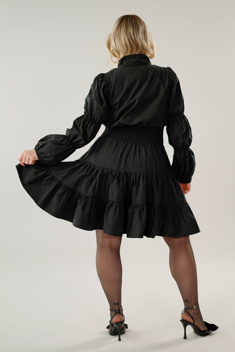 Angie sort poplin kjole