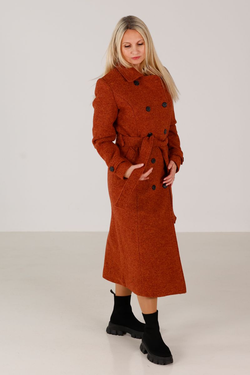 Carola ullkåpe i rustbrun