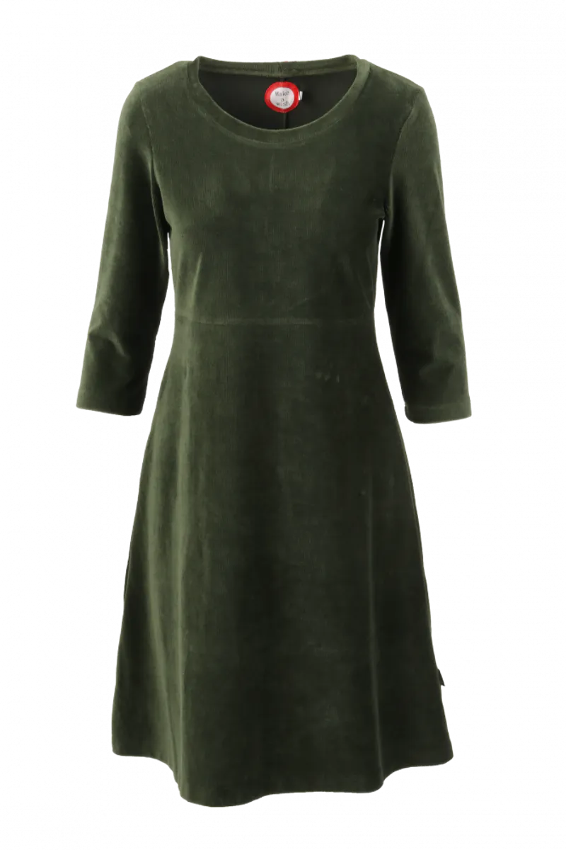 Elli kjole babycord combogrønn 