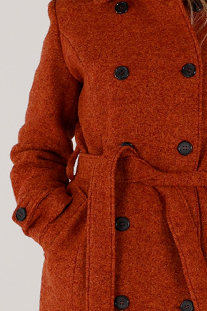 Carola ullkåpe i rustbrun