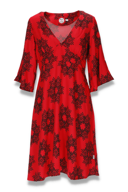 Hovedbilde Irene rød snowflake kjole