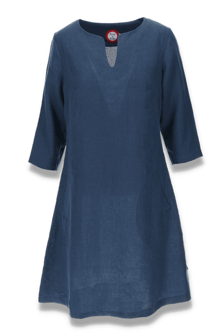 Hovedbilde Hera marineblå kjole i lin