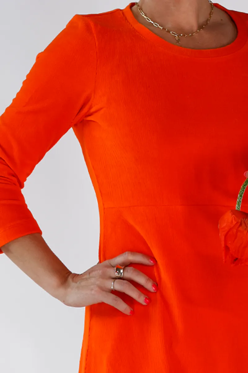 Elli kjole babycord oransje