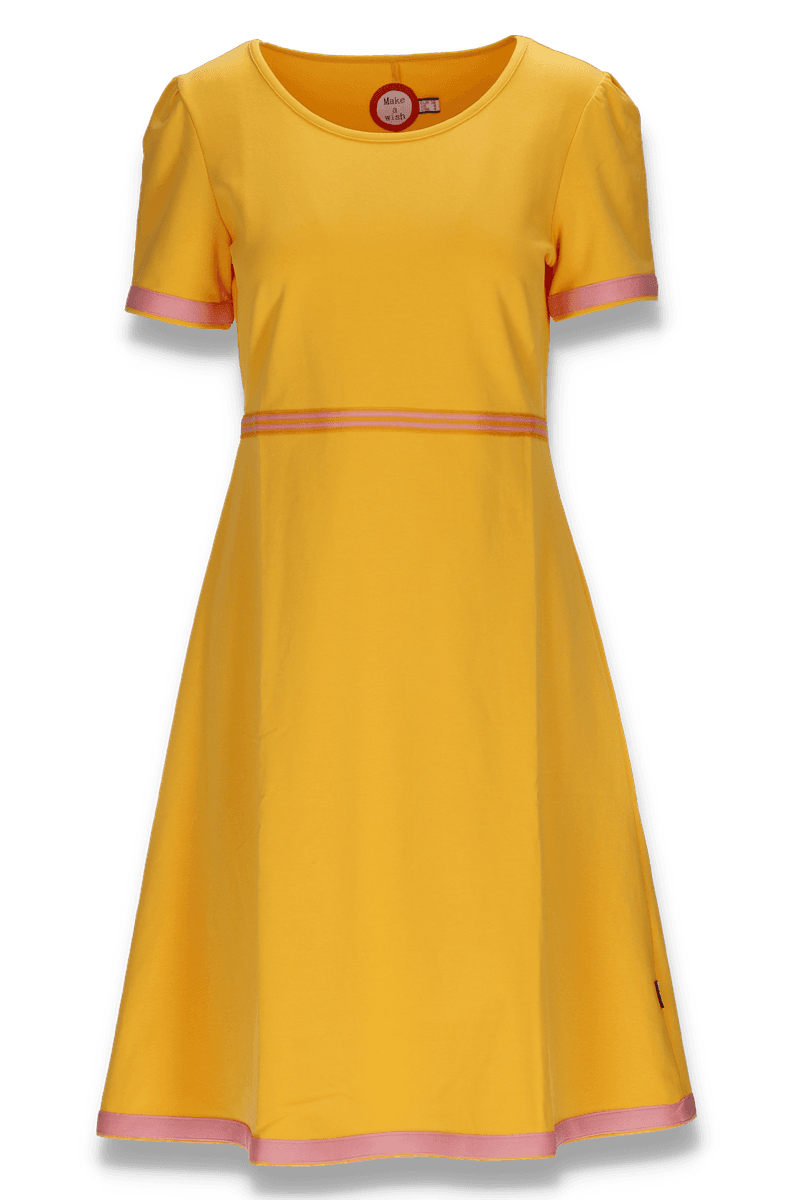 Pauline gul og rosa kjole